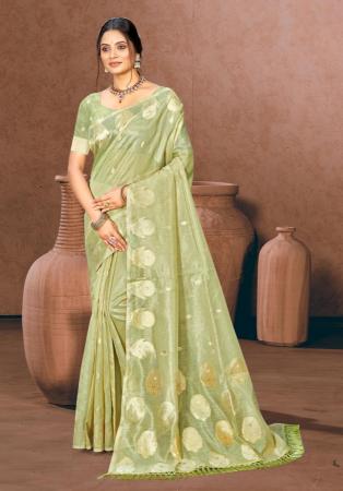Picture of Superb Cotton & Silk Dark Khaki Saree