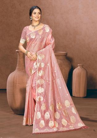 Picture of Well Formed Cotton & Silk Pink Saree
