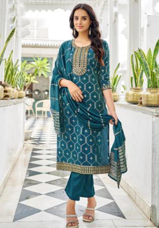 Picture of Chiffon Midnight Blue Readymade Salwar Kameez