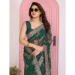 Picture of Beautiful Georgette Forest Green Saree