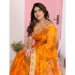 Picture of Beautiful Georgette Dark Orange Saree