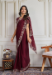 Picture of Admirable Chiffon & Georgette & Silk Maroon Saree