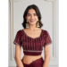 Picture of Admirable Chiffon & Georgette & Silk Maroon Saree