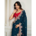 Picture of Chiffon & Georgette & Silk Midnight Blue Saree