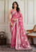 Picture of Lovely Chiffon & Georgette & Silk Pink Saree