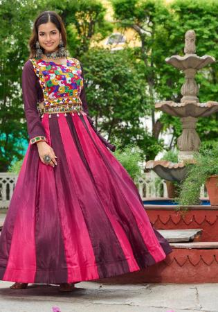 Picture of Chiffon Medium Violet Red Readymade Salwar Kameez