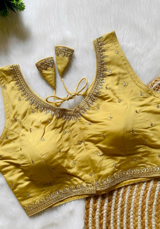 Picture of Classy Silk Khaki Designer Blouse