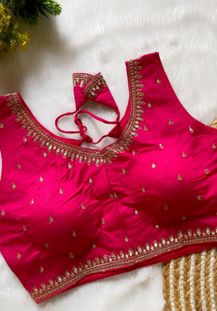 Picture of Fine Silk Dark Red Designer Blouse