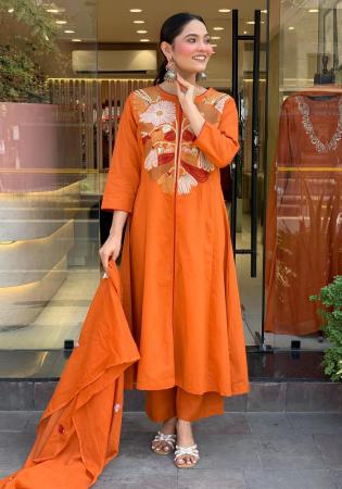 Picture of Cotton & Silk Coral Readymade Salwar Kameez