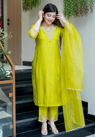 Picture of Cotton & Silk Dark Golden Rod Readymade Salwar Kameez