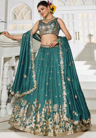 Picture of Fine Georgette Sea Green Lehenga Choli