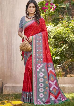 Picture of Wonderful Silk Crimson Saree