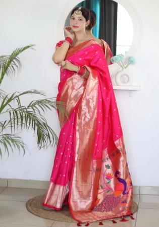 Picture of Stunning Silk Deep Pink Saree
