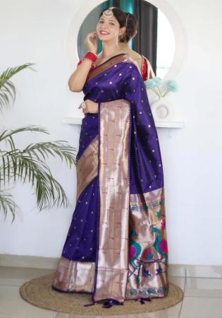 Picture of Classy Silk Dark Slate Blue Saree