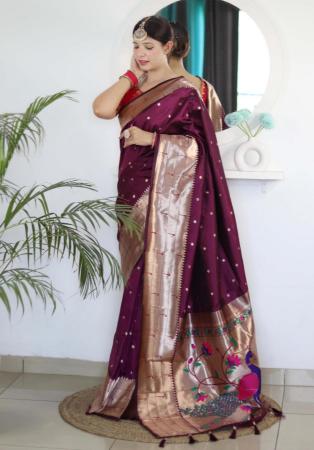 Picture of Pretty Silk Brown Saree
