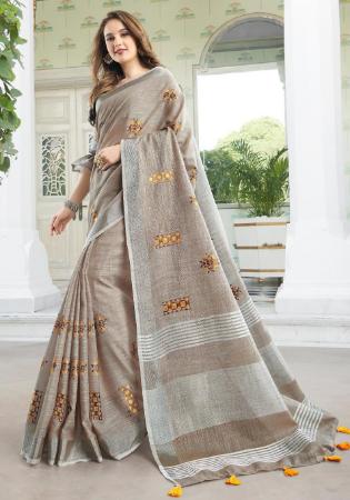 Picture of Wonderful Linen Bisque Saree