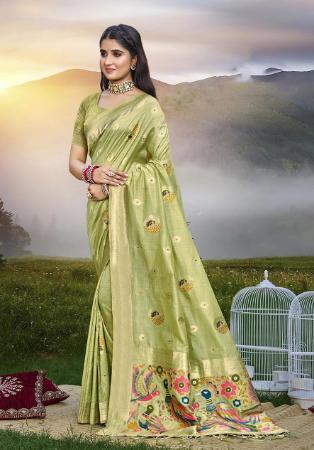 Picture of Excellent Silk Dark Khaki Saree