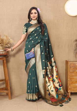 Picture of Enticing Silk Sea Green Saree