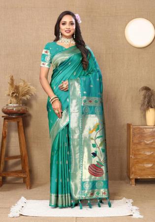 Picture of Magnificent Silk Teal Saree