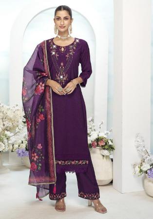 Picture of Charming Silk Purple Readymade Salwar Kameez