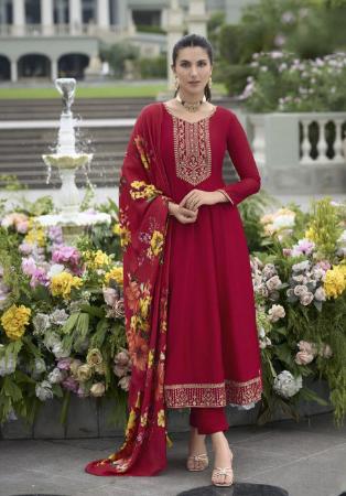 Picture of Beauteous Silk Maroon Readymade Salwar Kameez