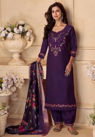 Picture of Marvelous Silk Midnight Blue Readymade Salwar Kameez