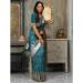 Picture of Fine Silk Dark Olive Green Saree