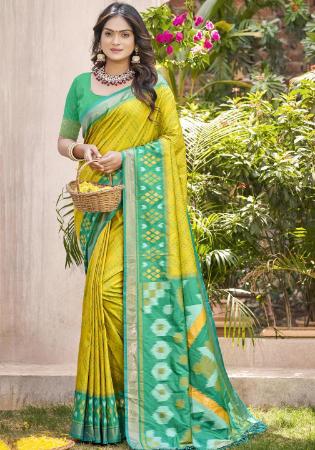 Picture of Statuesque Silk Dark Golden Rod Saree