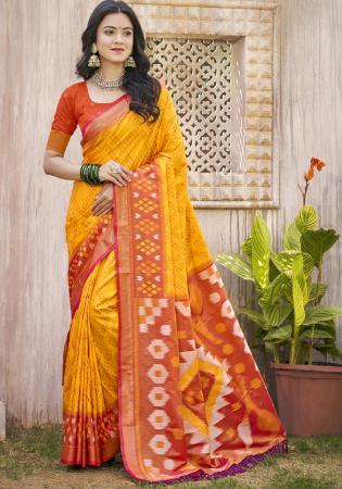 Picture of Sightly Silk Orange Saree