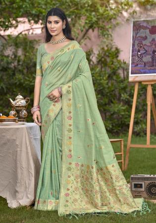 Picture of Graceful Silk Dark Sea Green Saree