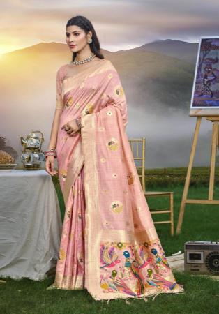 Picture of Stunning Silk Light Pink Saree