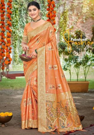 Picture of Pretty Silk Coral Saree