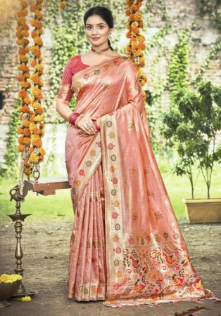Picture of Shapely Silk Pale Golden Rod Saree