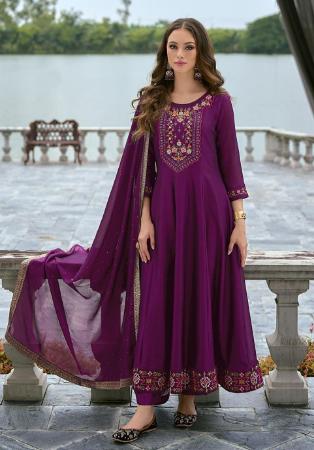 Picture of Taking Silk Purple Readymade Salwar Kameez