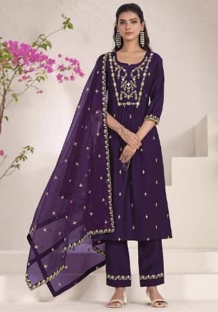 Picture of Amazing Chiffon Purple Readymade Salwar Kameez