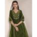 Picture of Chiffon Dark Olive Green Readymade Salwar Kameez
