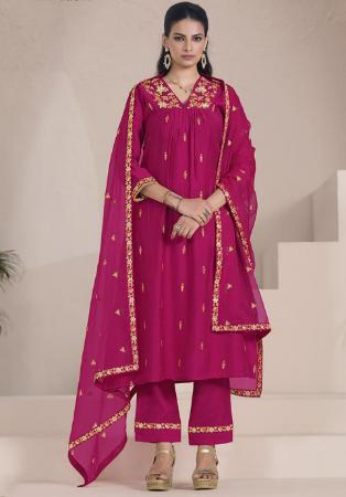 Picture of Magnificent Chiffon Fire Brick Readymade Salwar Kameez