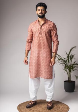 Picture of Classy Linen & Silk Pale Golden Rod Kurtas