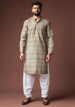 Picture of Statuesque Linen & Silk Rosy Brown Kurtas