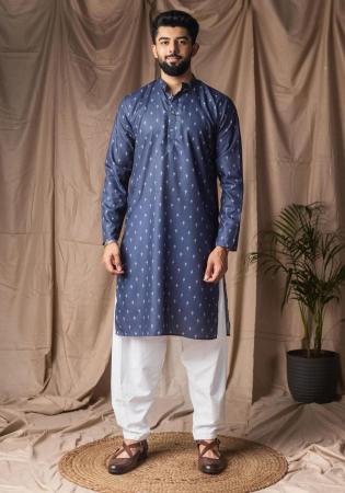 Picture of Appealing Linen Dark Slate Blue Kurtis & Tunic