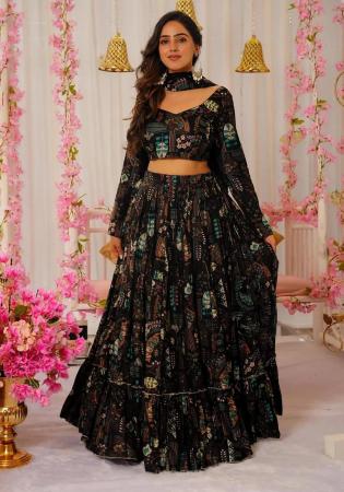 Picture of Taking Chiffon Black Readymade Lehenga Choli