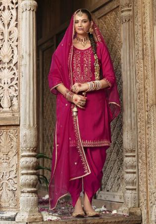 Picture of Comely Silk Deep Pink Readymade Salwar Kameez