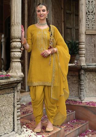 Picture of Grand Silk Golden Rod Readymade Salwar Kameez