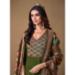 Picture of Silk Dark Olive Green Readymade Salwar Kameez
