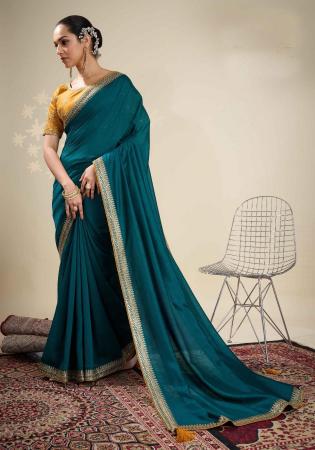 Picture of Wonderful Silk Teal Saree