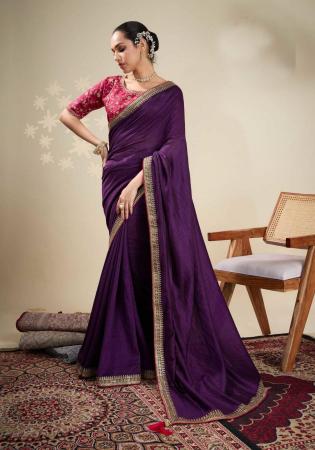 Picture of Wonderful Silk Purple Saree