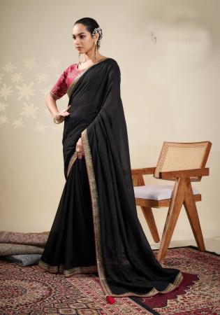 Picture of Fascinating Silk Black Saree