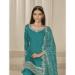 Picture of Statuesque Silk Teal Straight Cut Salwar Kameez