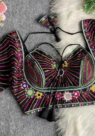 Picture of Statuesque Silk Black Designer Blouse