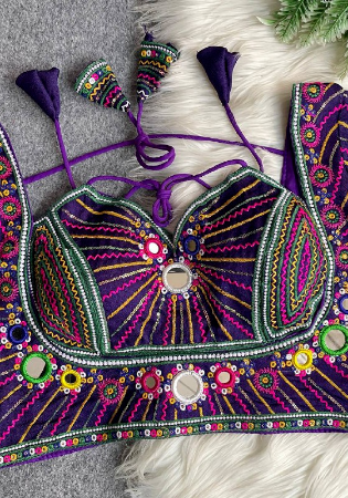 Picture of Charming Silk Purple Designer Blouse